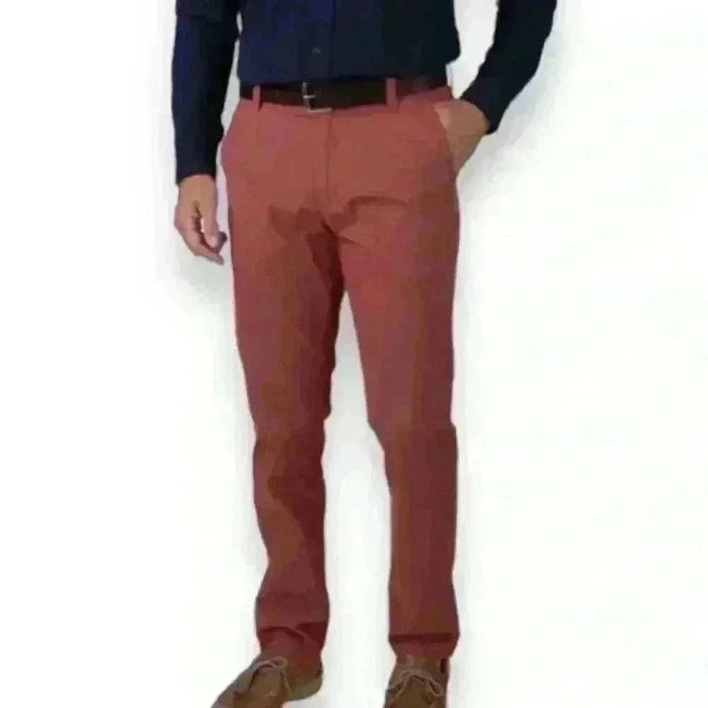 Tailor Vintage Men's Slim Fit Stretch Chino‎ Pant Size 36 X 30 Canyon Red NWT